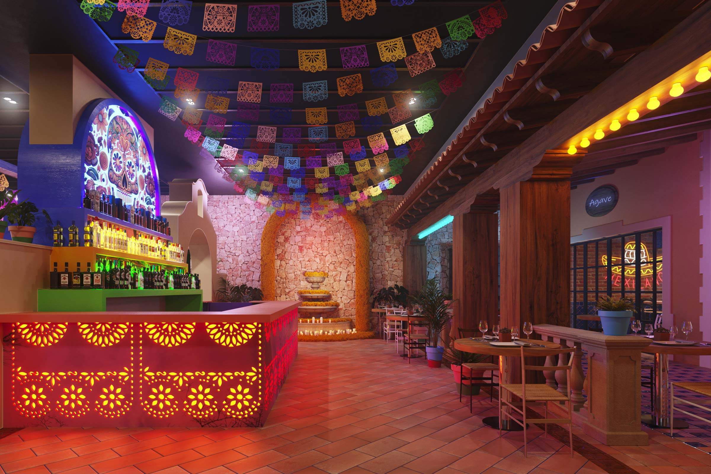 Mexican Cantina style bar in Cancun Mexican Cantina style bar in Cancun