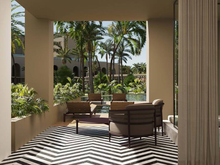 All Inclusive swim up suite with a private poolside space